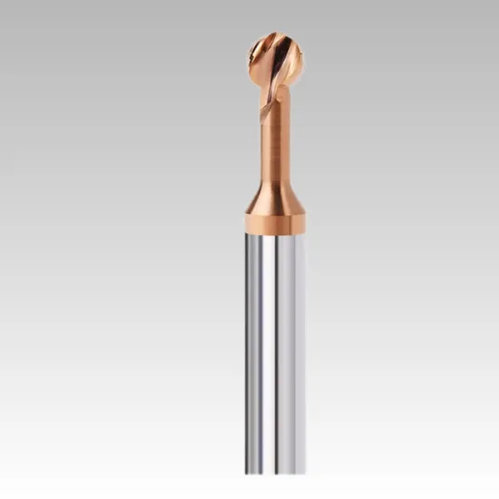 Lollipop Arc Radius Ball Nose End Mill Coated Tungsten Carbide Extended Shank